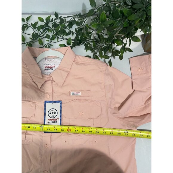 Wrangler ATG Angler X-Large Peach Button-Up Shirt For Men - Picture 14 of 16